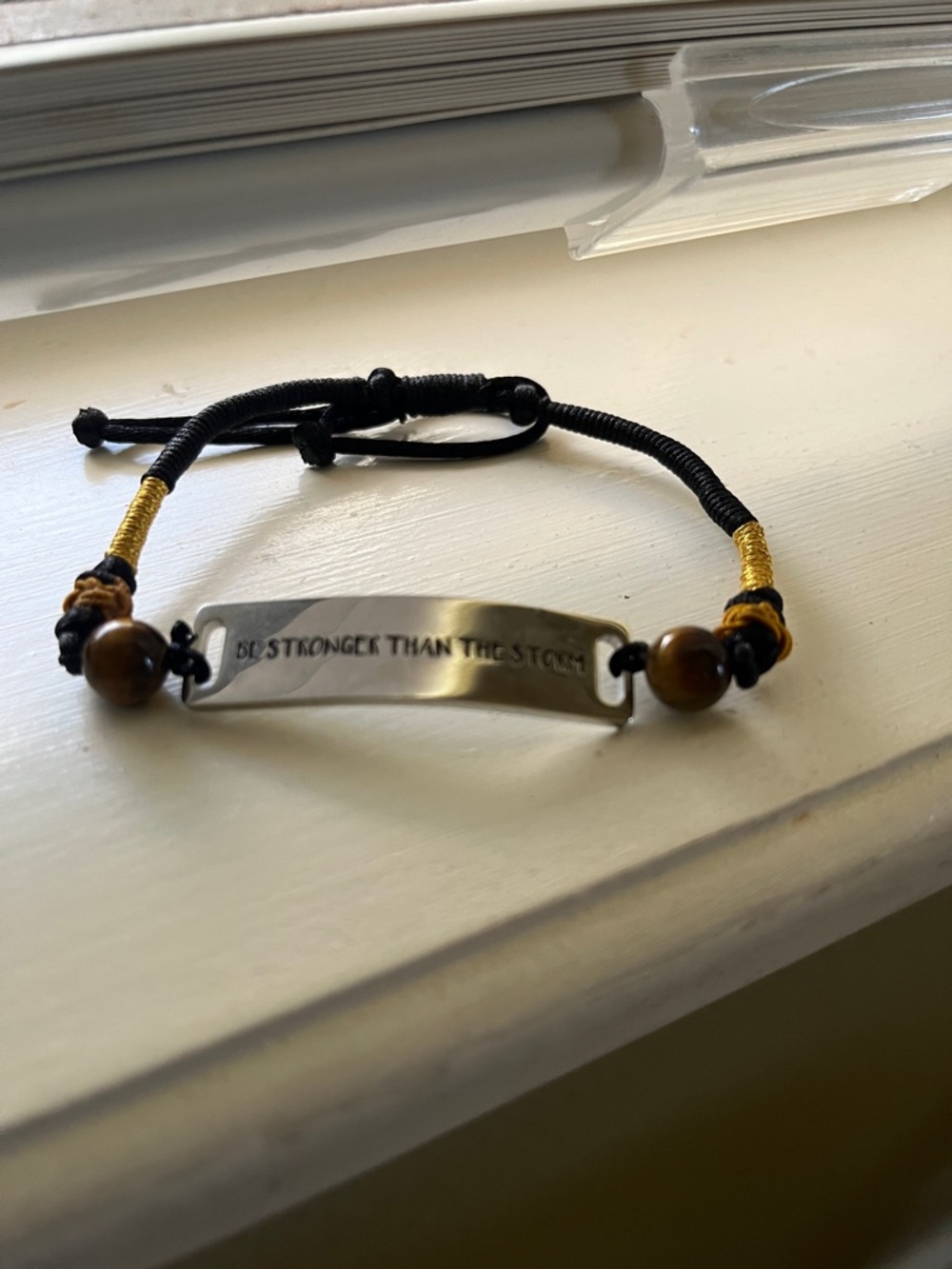 Inspirational 'Be Stronger Than The Storm' Silver Plate Bracelet NWOT